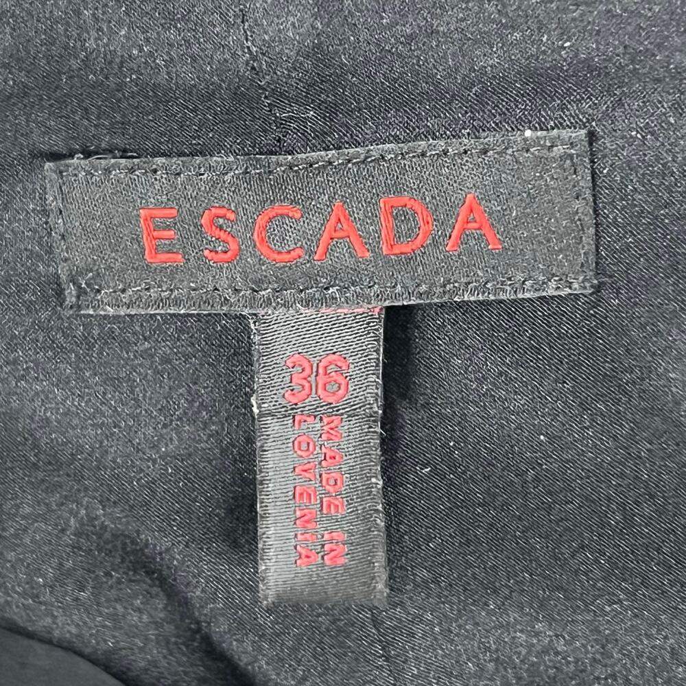 Escada‎ Pencil Skirt US 4 Black Gold Linen Silk Blend Brocade Abstract Glamour - Picture 10 of 16